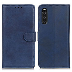 Funda de Cuero Cartera con Soporte Carcasa A05D para Sony Xperia 10 III Azul