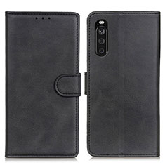 Funda de Cuero Cartera con Soporte Carcasa A05D para Sony Xperia 10 III Lite Negro