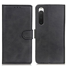 Funda de Cuero Cartera con Soporte Carcasa A05D para Sony Xperia 10 IV Negro