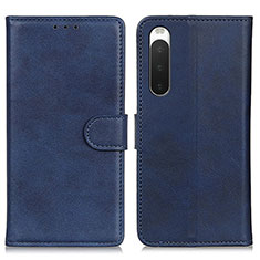 Funda de Cuero Cartera con Soporte Carcasa A05D para Sony Xperia 10 IV SOG07 Azul