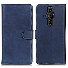 Funda de Cuero Cartera con Soporte Carcasa A05D para Sony Xperia PRO-I Azul