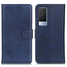 Funda de Cuero Cartera con Soporte Carcasa A05D para Vivo V21e 5G Azul