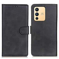 Funda de Cuero Cartera con Soporte Carcasa A05D para Vivo V23 5G Negro