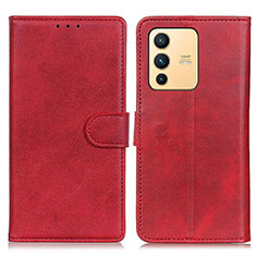 Funda de Cuero Cartera con Soporte Carcasa A05D para Vivo V23 5G Rojo