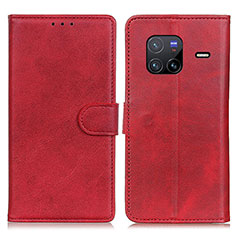 Funda de Cuero Cartera con Soporte Carcasa A05D para Vivo X80 5G Rojo