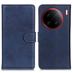 Funda de Cuero Cartera con Soporte Carcasa A05D para Vivo X90 Pro 5G Azul