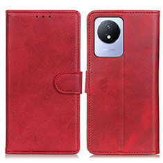 Funda de Cuero Cartera con Soporte Carcasa A05D para Vivo Y02 Rojo