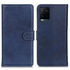 Funda de Cuero Cartera con Soporte Carcasa A05D para Vivo Y21 Azul