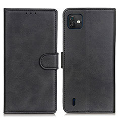 Funda de Cuero Cartera con Soporte Carcasa A05D para Wiko Y82 Negro