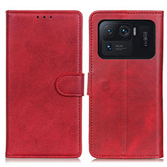 Funda de Cuero Cartera con Soporte Carcasa A05D para Xiaomi Mi 11 Ultra 5G Rojo