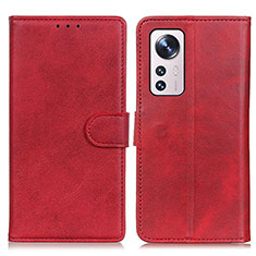 Funda de Cuero Cartera con Soporte Carcasa A05D para Xiaomi Mi 12X 5G Rojo