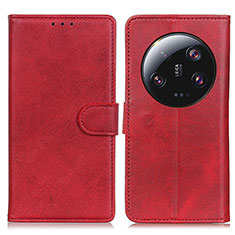 Funda de Cuero Cartera con Soporte Carcasa A05D para Xiaomi Mi 13 Ultra 5G Rojo