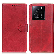 Funda de Cuero Cartera con Soporte Carcasa A05D para Xiaomi Mi 13T 5G Rojo