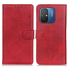 Funda de Cuero Cartera con Soporte Carcasa A05D para Xiaomi Poco C55 Rojo