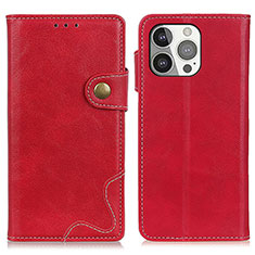 Funda de Cuero Cartera con Soporte Carcasa A06 para Apple iPhone 13 Pro Rojo