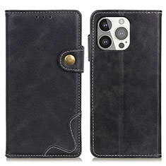 Funda de Cuero Cartera con Soporte Carcasa A06 para Apple iPhone 15 Pro Negro