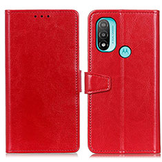 Funda de Cuero Cartera con Soporte Carcasa A06D para Motorola Moto E30 Rojo