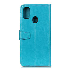 Funda de Cuero Cartera con Soporte Carcasa A06D para Motorola Moto G31 Azul Cielo