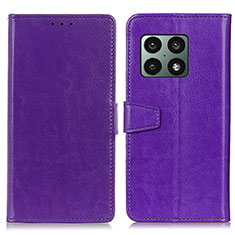 Funda de Cuero Cartera con Soporte Carcasa A06D para OnePlus 10 Pro 5G Morado