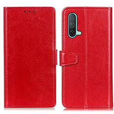 Funda de Cuero Cartera con Soporte Carcasa A06D para OnePlus Nord CE 5G Rojo