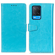 Funda de Cuero Cartera con Soporte Carcasa A06D para Oppo A54 4G Azul Cielo