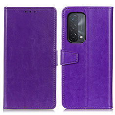 Funda de Cuero Cartera con Soporte Carcasa A06D para Oppo A54 5G Morado