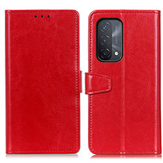 Funda de Cuero Cartera con Soporte Carcasa A06D para Oppo A54 5G Rojo