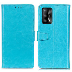 Funda de Cuero Cartera con Soporte Carcasa A06D para Oppo A95 4G Azul Cielo