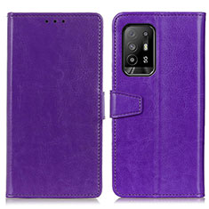 Funda de Cuero Cartera con Soporte Carcasa A06D para Oppo A95 5G Morado