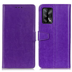 Funda de Cuero Cartera con Soporte Carcasa A06D para Oppo F19 Morado