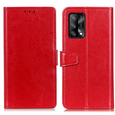 Funda de Cuero Cartera con Soporte Carcasa A06D para Oppo F19 Rojo