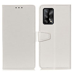 Funda de Cuero Cartera con Soporte Carcasa A06D para Oppo F19s Blanco