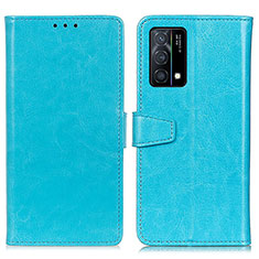 Funda de Cuero Cartera con Soporte Carcasa A06D para Oppo K9 5G Azul Cielo