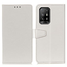 Funda de Cuero Cartera con Soporte Carcasa A06D para Oppo Reno5 Z 5G Blanco