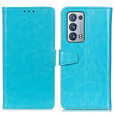 Funda de Cuero Cartera con Soporte Carcasa A06D para Oppo Reno6 Pro 5G Azul Cielo