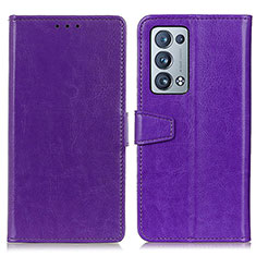 Funda de Cuero Cartera con Soporte Carcasa A06D para Oppo Reno6 Pro+ Plus 5G Morado