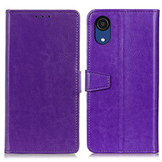 Funda de Cuero Cartera con Soporte Carcasa A06D para Samsung Galaxy A03 Core Morado