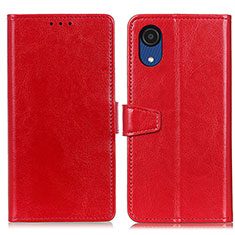 Funda de Cuero Cartera con Soporte Carcasa A06D para Samsung Galaxy A03 Core Rojo