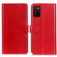 Funda de Cuero Cartera con Soporte Carcasa A06D para Samsung Galaxy A03s Rojo