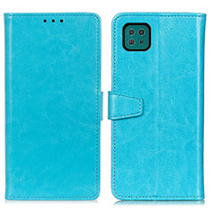 Funda de Cuero Cartera con Soporte Carcasa A06D para Samsung Galaxy A22 5G Azul Cielo