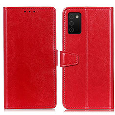 Funda de Cuero Cartera con Soporte Carcasa A06D para Samsung Galaxy F02S SM-E025F Rojo