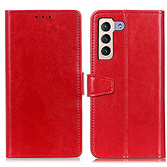 Funda de Cuero Cartera con Soporte Carcasa A06D para Samsung Galaxy S22 5G Rojo