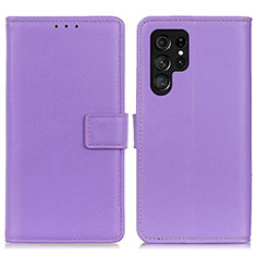 Funda de Cuero Cartera con Soporte Carcasa A06D para Samsung Galaxy S23 Ultra 5G Morado