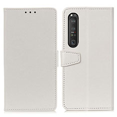 Funda de Cuero Cartera con Soporte Carcasa A06D para Sony Xperia 1 III Blanco