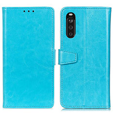 Funda de Cuero Cartera con Soporte Carcasa A06D para Sony Xperia 10 III SO-52B Azul Cielo