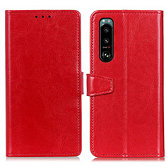 Funda de Cuero Cartera con Soporte Carcasa A06D para Sony Xperia 5 III SO-53B Rojo