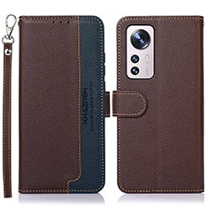 Funda de Cuero Cartera con Soporte Carcasa A06D para Xiaomi Mi 12 Lite 5G Marron