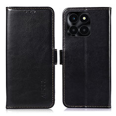 Funda de Cuero Cartera con Soporte Carcasa A07D para Huawei Honor X8b Negro