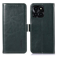 Funda de Cuero Cartera con Soporte Carcasa A07D para Huawei Honor X8b Verde