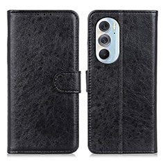 Funda de Cuero Cartera con Soporte Carcasa A07D para Motorola Moto Edge 30 Pro 5G Negro